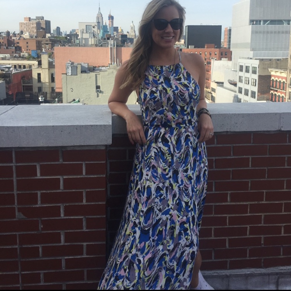 Aqua multicolored maxi